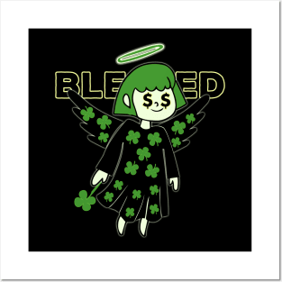 Lucky Clover Blessed Angel - Good Luck Charm Posters and Art